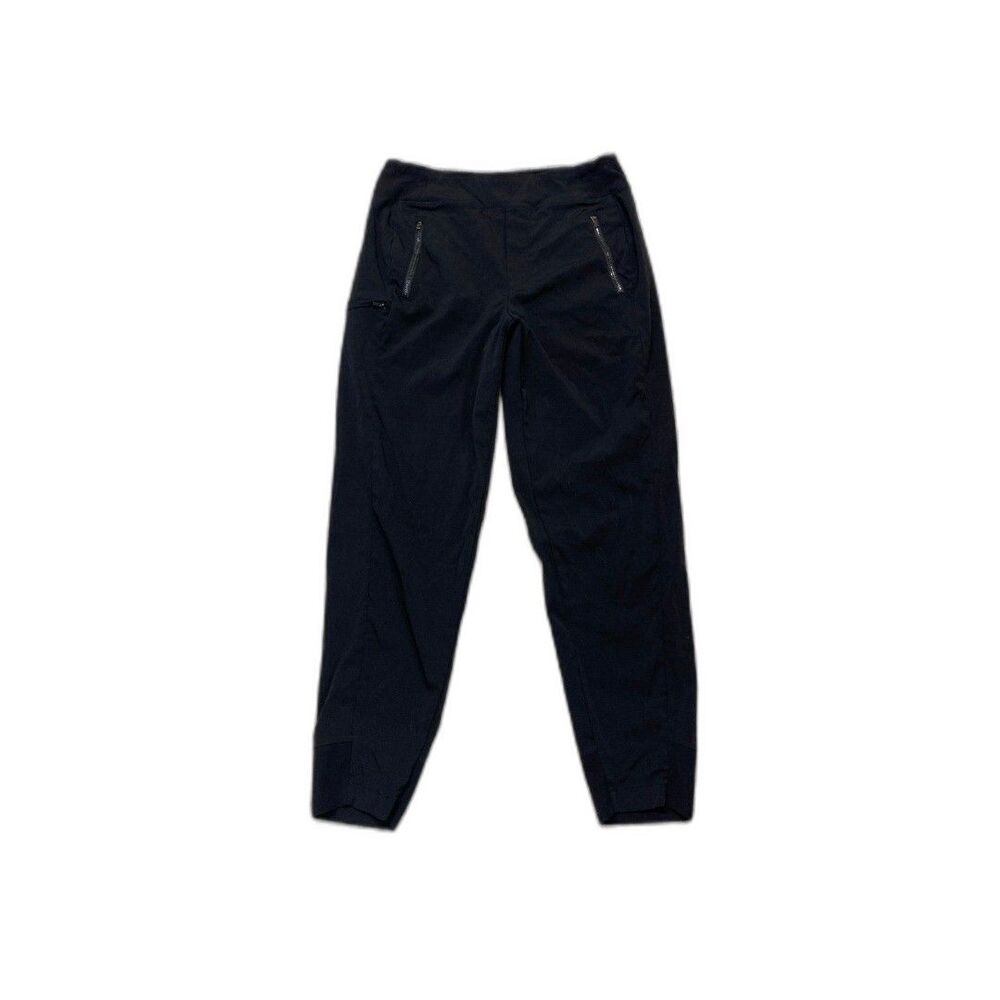 Athleta Black Stretch Athletic Jogger Pants Zip Pockets Yoga Travel Size 6